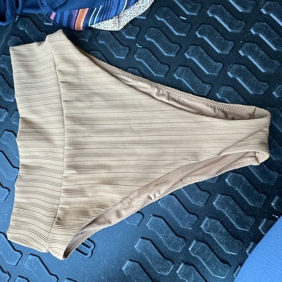 AERIE Ribbed High Cut Cheeky chestnut brown Bikini Bottom Size Medium - Picture 9 of 11